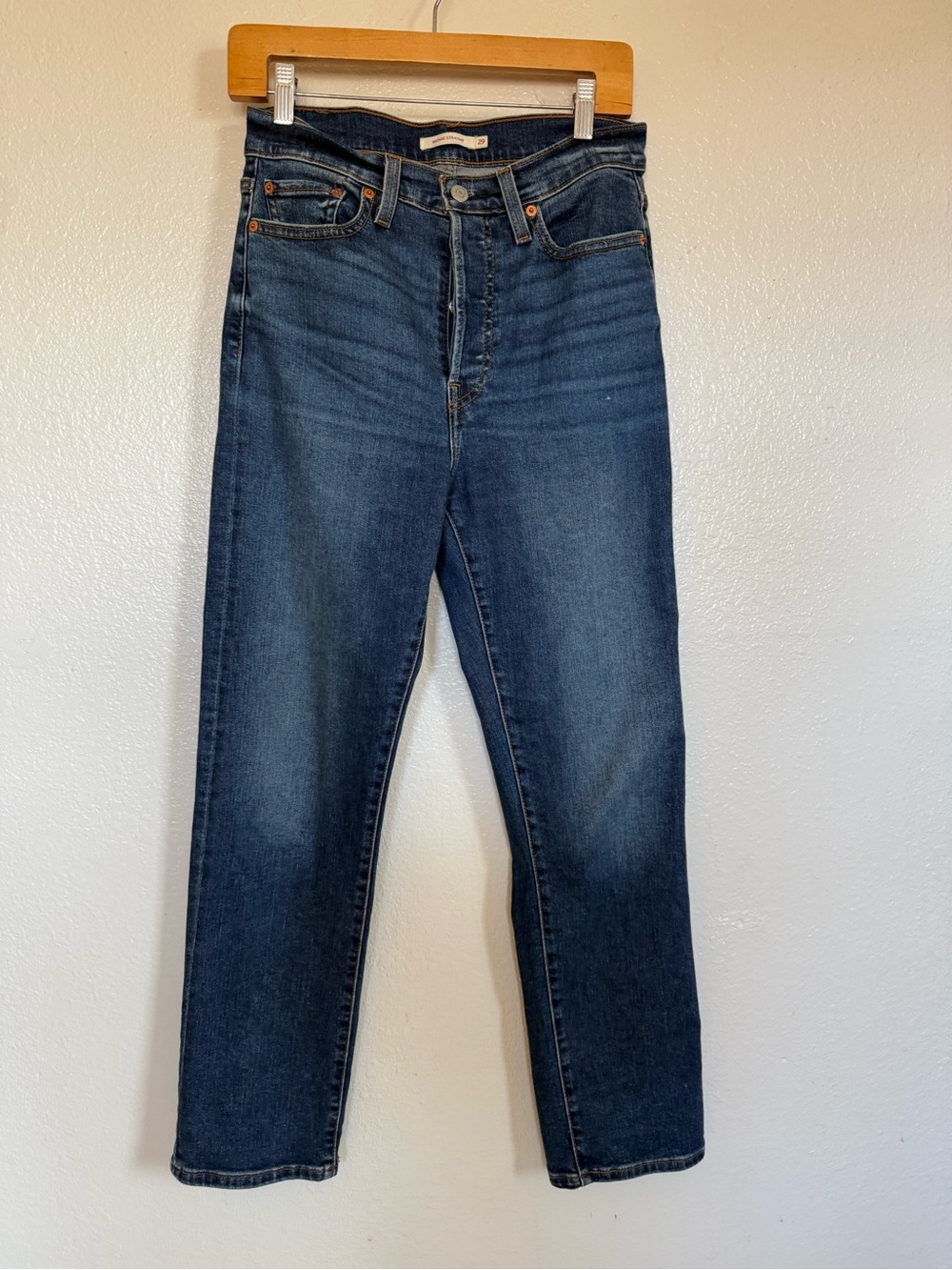 Levi’s Strauss Wedgie Straight High Waisted Dark Blue Denim Jeans